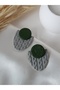 Khaki Green, Beige, Gray Polymer Earrings for Women - Steel Clay Handmade - 8