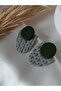 Khaki Green, Beige, Gray Polymer Earrings for Women - Steel Clay Handmade - 3