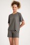 100% Cotton Smoked Military Color Premium Quality Shorts T-Shirt Women's Pajama Set