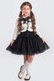 Flocked Printed Tulle Ball Gowns with Bolero Girls' Dress