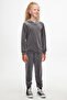 Gray 3 Girls' Velvet Bottom Top Suit