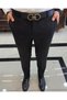 Italian Cut Slim Fit Seasonal Black Trousers T3604 - 6