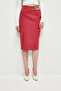 Slit-Waist Pencil Skirt with Metal Buckle - 2