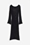 Ladder-stitch-look knitted dress