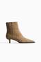 Pointed suede ankle boots
