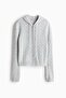 Cable-knit zip-through hoodie