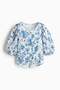 Linen-blend blouse