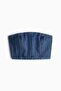 Cropped denim bandeau top