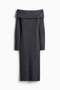 Rib-knit off-the-shoulder dress