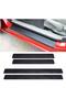 Black Carbon Door Sill Auto Sticker (4 Pcs)