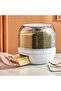 6-Grid 360° Rotating Cereal & Grain Dispenser, Airtight Storage with One-Click Output