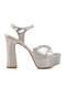 Silver Platform Heel Women's Heeled Shoes 655417   Z