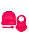 Pink Silicone Baby Feeding Set 6 Pieces - Babychefs - 6