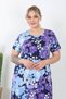 Women's Blue Purple Sheepskin Pattern Midi Dress - 6