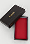 Boxed Genuine Leather Red Zippered Large Size Women's Hand Portfolio Card Holder Wallet - 8