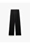 High Waist Ribbed Detailed Wide Leg Pants - 5