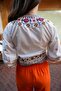 White Embroidered V-Neck Bohemian Blouse - 2