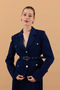Indigo Pleated Skirt and Jacket Set - 3