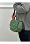 Genuine Suede Leather, Cross Strap, Casual Bag, Women's Shoulder Bag, Moss Green 21*20*7 cm - 3