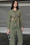 Women's Long Sleeve Shirt Wide Leg Pants Linen Casual Suit - 2