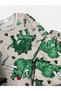 Boy's Cotton Raster Cream Green Dinosaur Print Long Sleeve Winter Pajamas Set - 5
