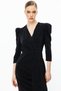 Mi Double Breasted Neckline Glitter Dress - 3