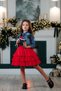 Girls' Special Design Layered Chiffon Dress & Embroidered Denim Jacket & Bag & Belt Combination - 4