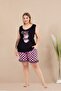 Women's Polka Dot Pajamas Set with Oversized Shorts and Athlete