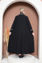 Hijab Crepe Buttoned Mevlana Pul Sequin Detailed Pocketed Abaya Ferace Size 42-48 - 6