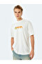 Short Sleeve Viscose Blend Crew Neck Oversize Back Printed T-Shirt - 3