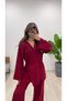 Women's Side-Tie Muslim Fabric Waist Elastic Loose Leg Pants Suit