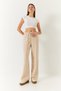 Women's Stone Waist Elastic Tie-Waist Double Palazzo Trousers 4009 60271030 - 4