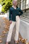 Women's Jean Jeans - Spanish Leg, Lycra, Cream Color - 8
