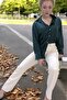Women's Jean Jeans - Spanish Leg, Lycra, Cream Color - 3