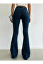 Lya Hsn Women's Lara Flora Cnk Olivier Dark Blue Flared Jeans High Waist - 3