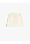 Cotton High Waist Elastic Waist Pocket Detailed Skirt - 2