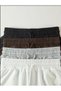 4-Piece Black-Grey-Brown-White Color Comfortable Fit Soft Fabric Elastic Waist Summer Pocket Shorts - 3