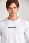 Men's Slim Fit Two Thread Fabric Ashes to Dust Ba Printed Zun Sleeves White Color T-Shirt - 2
