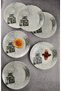 Set of 6 Porcelain Mesopotamia Serving Plates 23 cm - Dessert Cake Presentation - 3