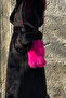 Women's Strap Plush Fuchsia Bag |   Fur Postman Model - 2
