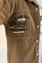 Boy's Tan Zipper Pocket Text Printed T-Shirt Jacket 20093 - 2