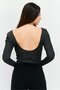 Women Textured Long Sleeve Bodysuit, Black - 3