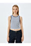 Sleeveless Halter Neck Striped Women's Tank Top - 3