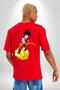Son Goku Dragon Ball Anime Back Printed Cotton Combed Cotton Women Men Red T-Shirt - 6