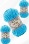 Alize Velluto Velvet Hand Knitting Rope Cardigan Booties Home Boots Scarf Hat Blanket Slippers 3 Pieces