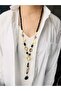 Long Natural Stone and Real Pearl Design Necklace 75cm - 4