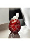 Crystal Glass Napkin Holder Large Size Red Christmas Tableware Decor - 2