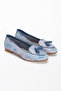 Women's Genuine Leather Multi Color Ballerinas 1037 Blue Color - 4