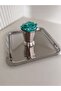 Non-Fading Rose, Steel Tray, Rose Bucket (Turquoise) - 3