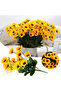 4 Bunches Artificial Luxurious Sunflower Bunch 7 Pieces (Without Pot) _ Sunflower Bouquet Big Daisy Sunflower Bride - 2